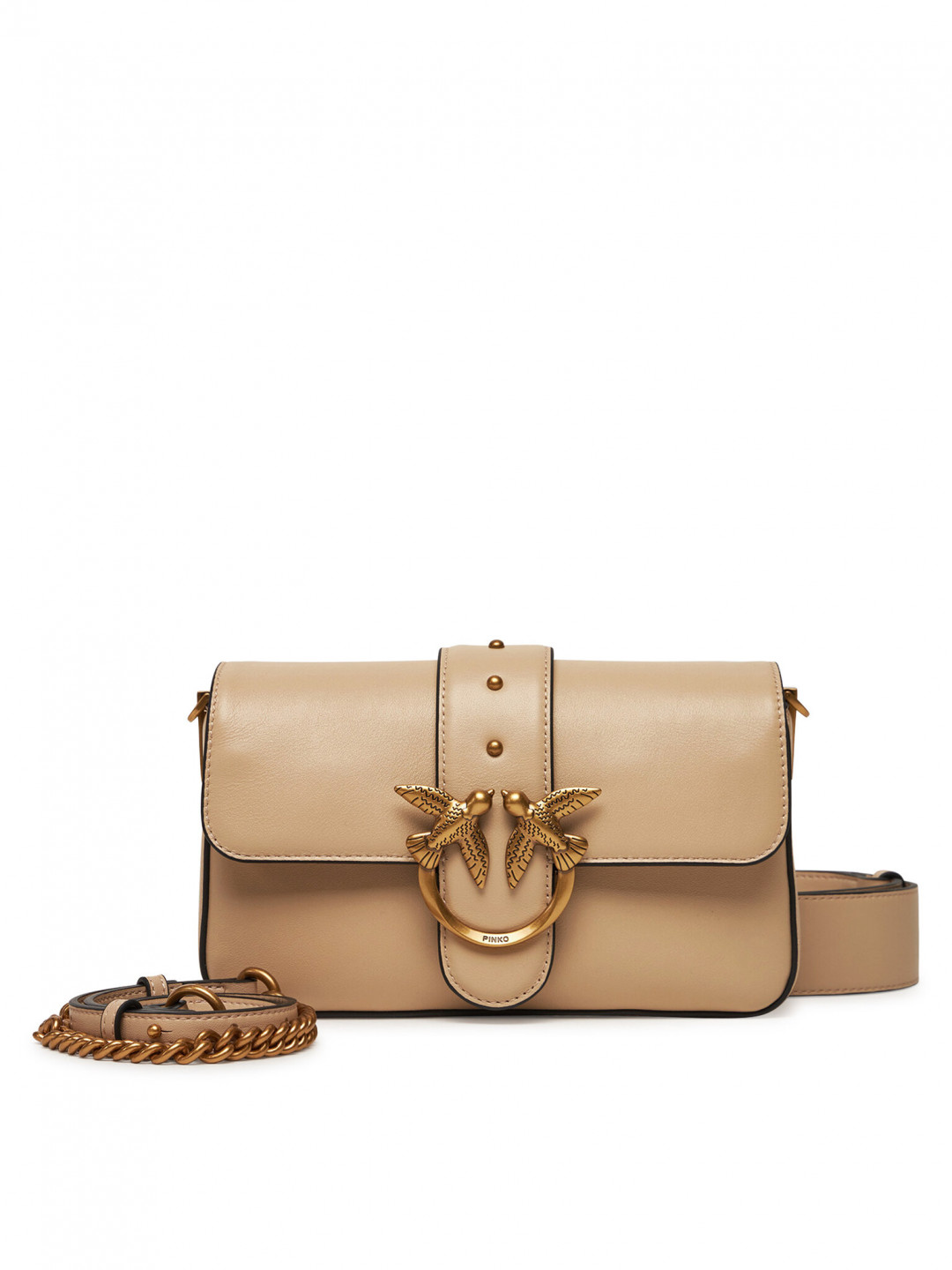 PINKO Kabelka Love One Mini Slouchy Fl PE 25 PLTT 104340 A0QO Béžová